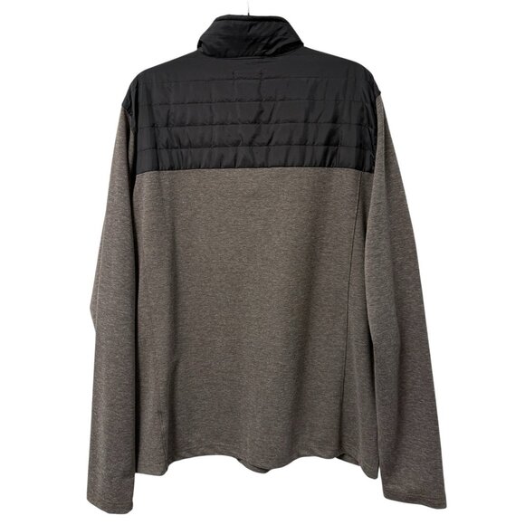 EDDIE BAUER PULLOVER MIXED MEDIA FALL OUTDOORS MENS XL TALL NEUTRAL 1/4 ZIP - Picture 2 of 7